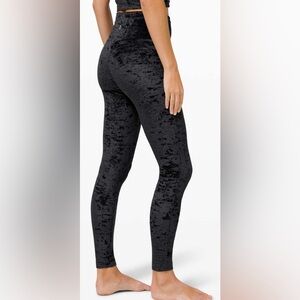 RARE Lululemon Wunder‎ Lounge High Rise Tight Crushed Velvet Black SE 28” sz6